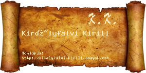Királyfalvi Kirill névjegykártya